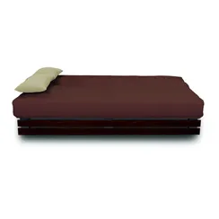 Диван «Манго 1», обивка «нео шоколад», подушки «нео латтэ», панель орех