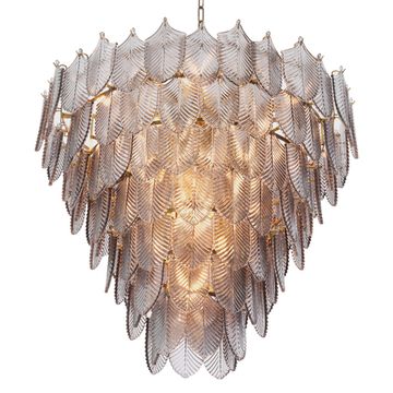 Eichholtz Chandelier Verbier L, Light Brushed Brass Finish / Smoke Glass