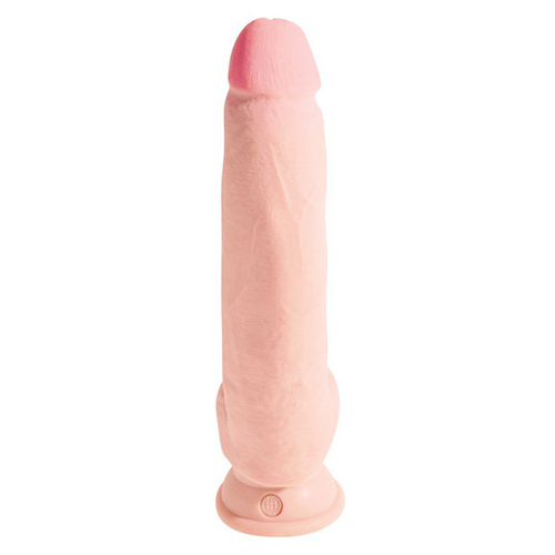 Телесный фаллоимитатор-реалистик 26,7см на присоске с мошонкой PipeDream King Cock Plus 10 Triple Density Cock with Balls Flesh 5721-21