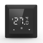 Термостат с датчиком пола непрограммируемый,  16A,  размер накладки 55х55мм,  цвет стекло черное