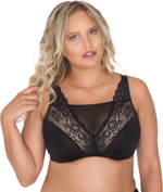 Бюстгальтер-топ plus size на косточках (Размер: 95F) (Цвет: черный)