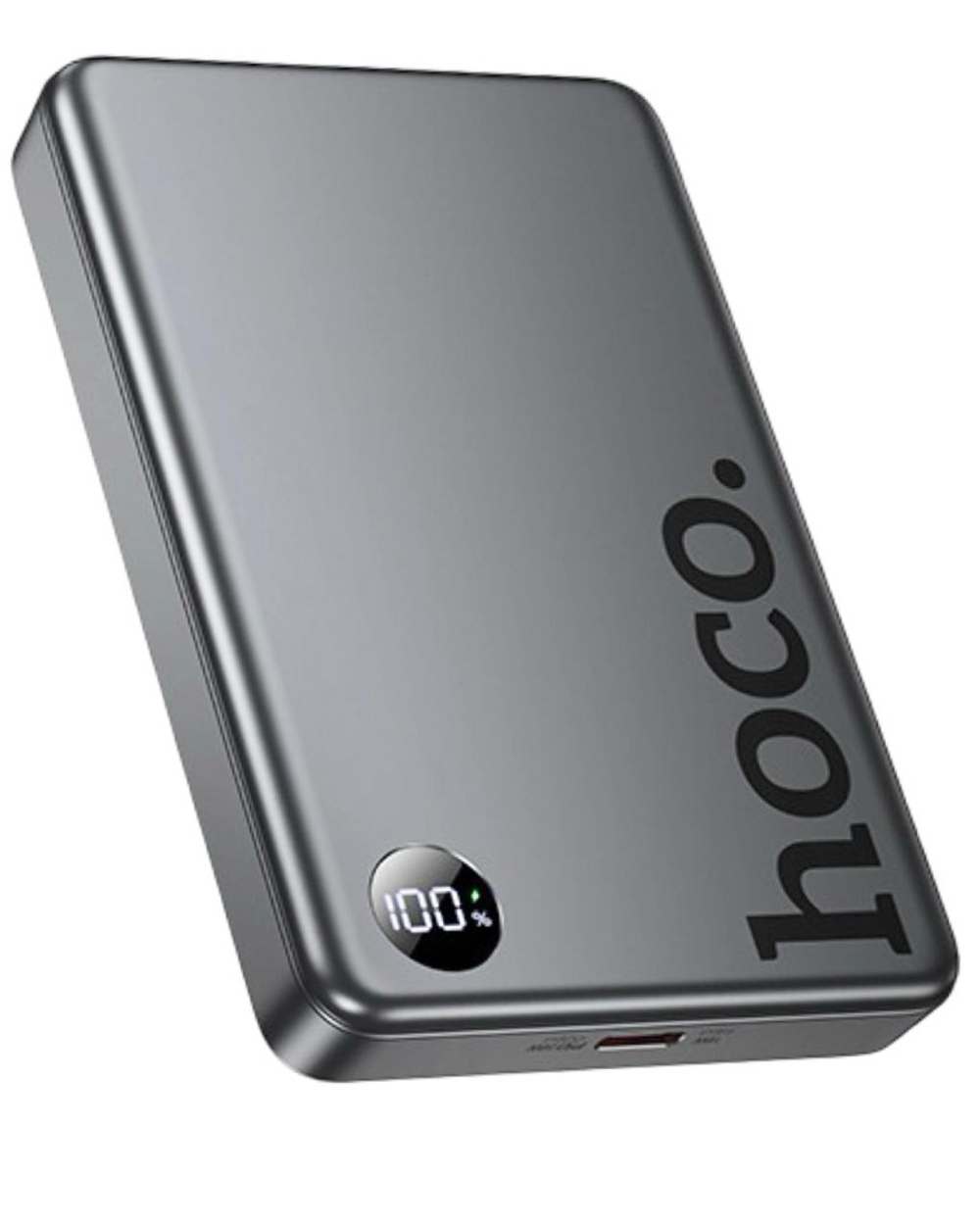Powerbank с беспроводной зарядкой MagSafe Hoco Q34 10000mAh 1USB-C 20W серебристый