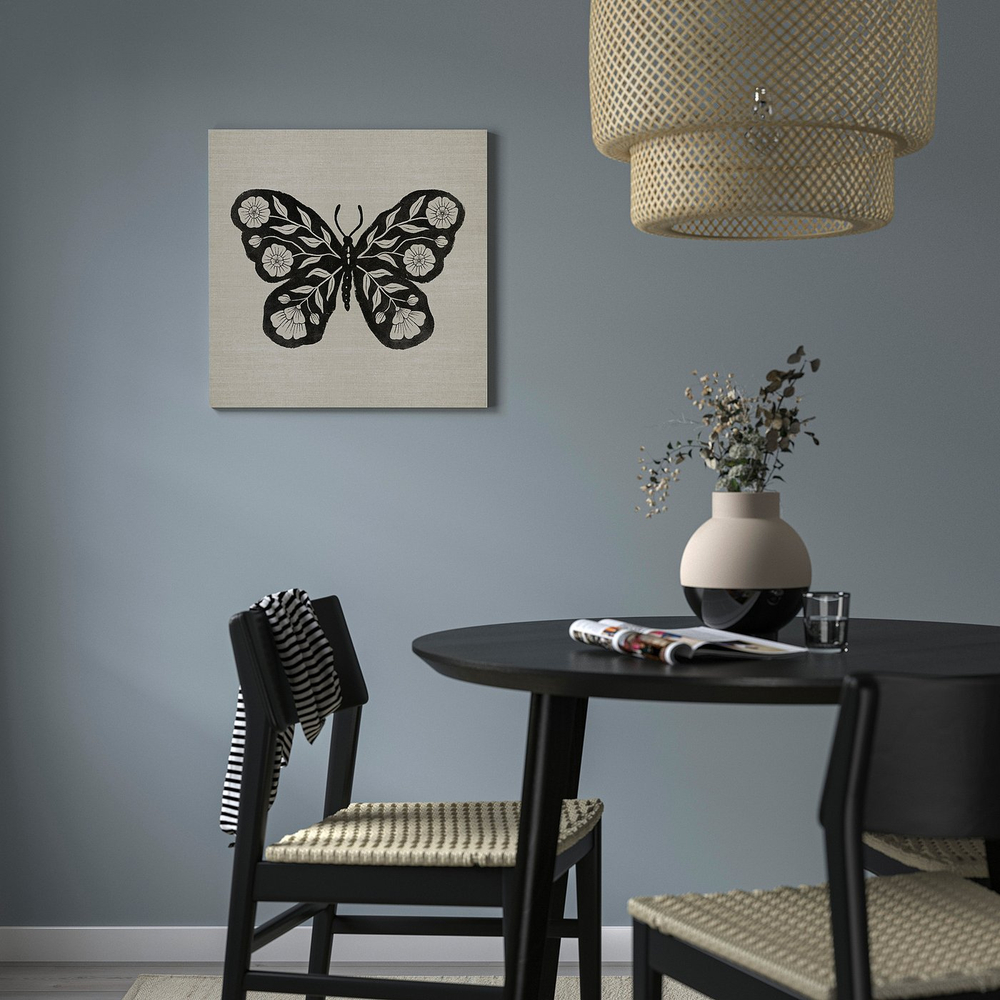 IKEA GRÖNMES  (ИКЕА ГРЁНМЕС)  -  Картина - бабочка 56x56 см