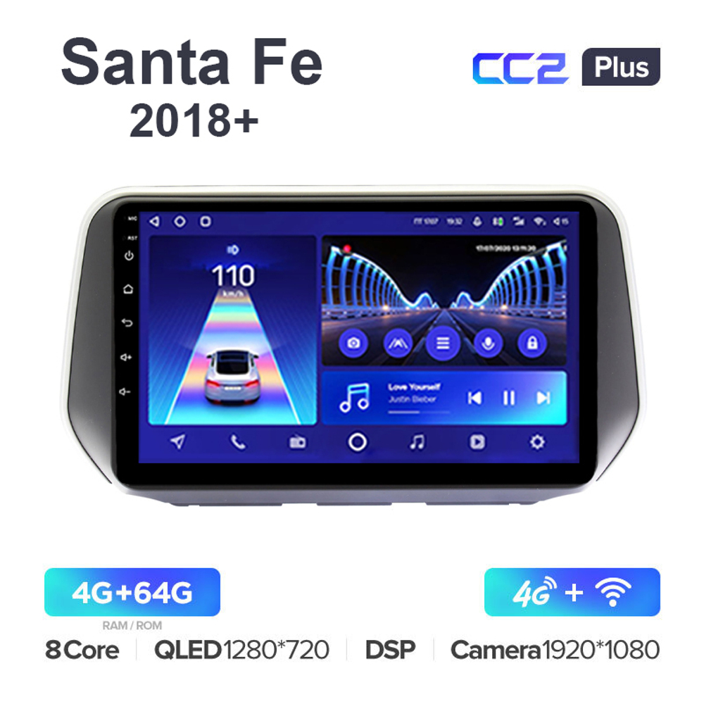 Teyes CC2 Plus 9"для Hyundai Santa Fe 2018+