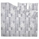 Комплект постельного белья IKEA BERGKORSORT, Двуспальный, Белый с рисунком, 240x220, 50x80 см