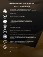 Вентилятор накладной BREEZE D125 обр.клапан черный глянцевый DICITI
