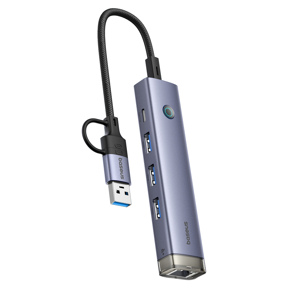 USB-C/USB-A Хаб Baseus UltraJoy 4-Port AIR (3xUSB3.0 + RJ45 + USB-C5V)