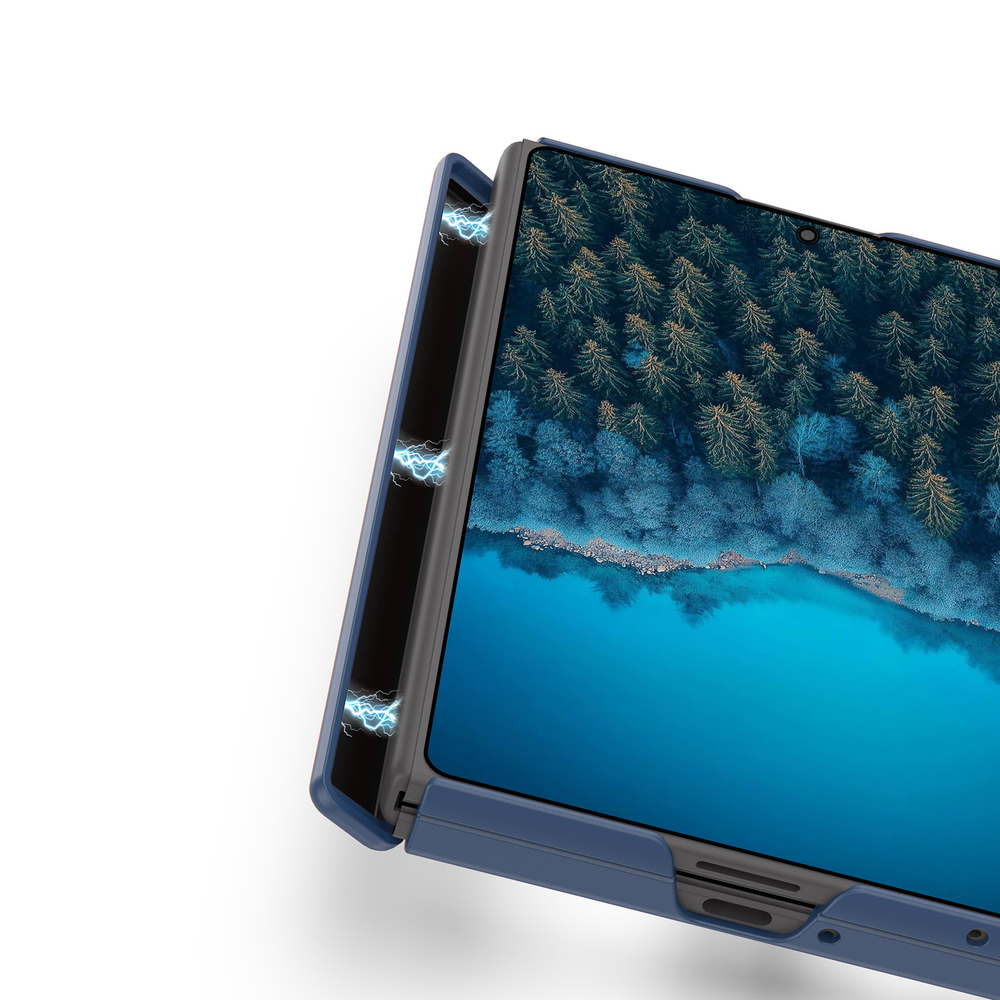 Чехол усиленный с синими рамками и с MagSafe для Samsung Galaxy Z Fold 8, серия Expn Series Magnetic от Dux Ducis