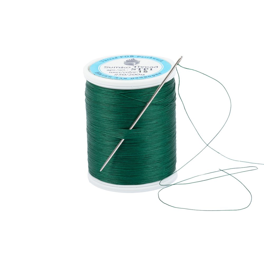 Нитки для пэчворка SumikoThread 200 м, (219 ярд), 15 т.зеленый