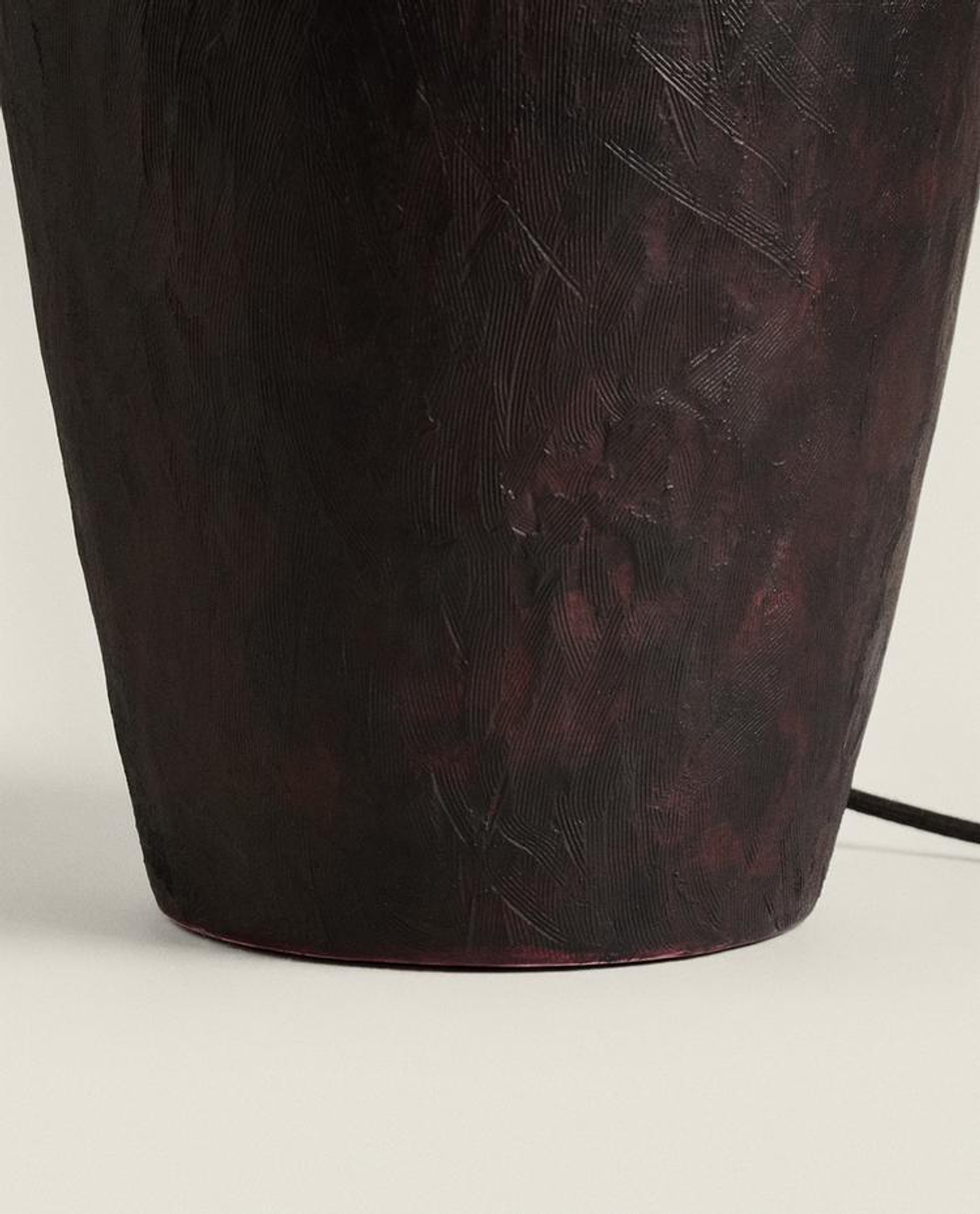 ZARA HOME КЕРАМИЧЕСКАЯ НАСТОЛЬНАЯ ЛАМПА С ЛЬНЯНЫМ АБАЖУРОМ, ЧЕРНЫЙ