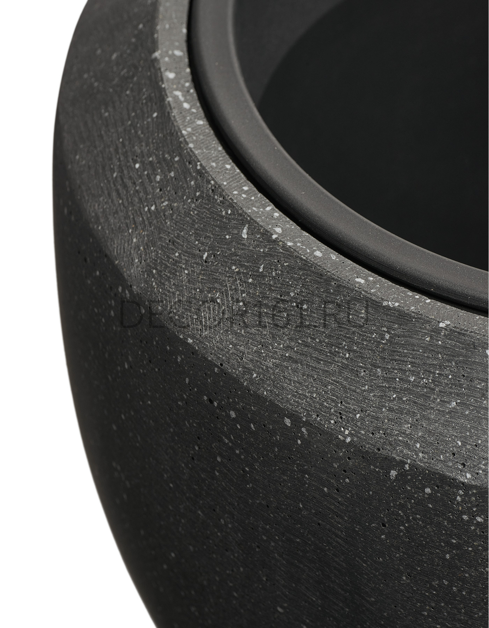хххКашпо TREEZ Effectory Quartz Чаша Design Чёрный кварц в-33 см, д-40 см 41.33-14-22-089-BLQ-40