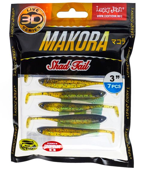 Виброхвосты LJ 3D Series MAKORA SHAD TAIL 3.0in (07,60)/005 7шт.