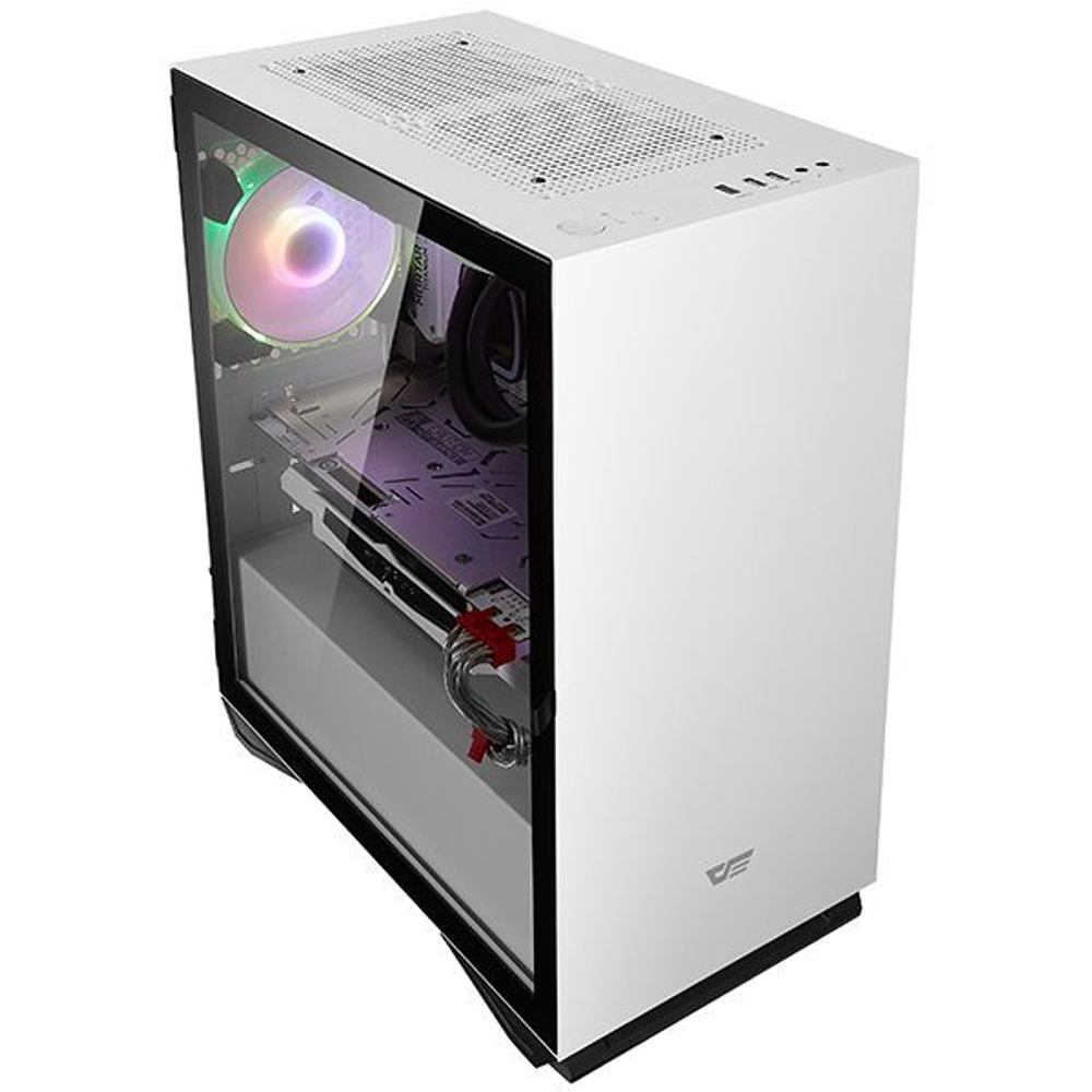 Корпус darkFlash DLM22, Без БП, mATX, белый, 2xUSB2, 1xUSB3, бок: закалённое стекло на шарнирах (DLM22-WH)