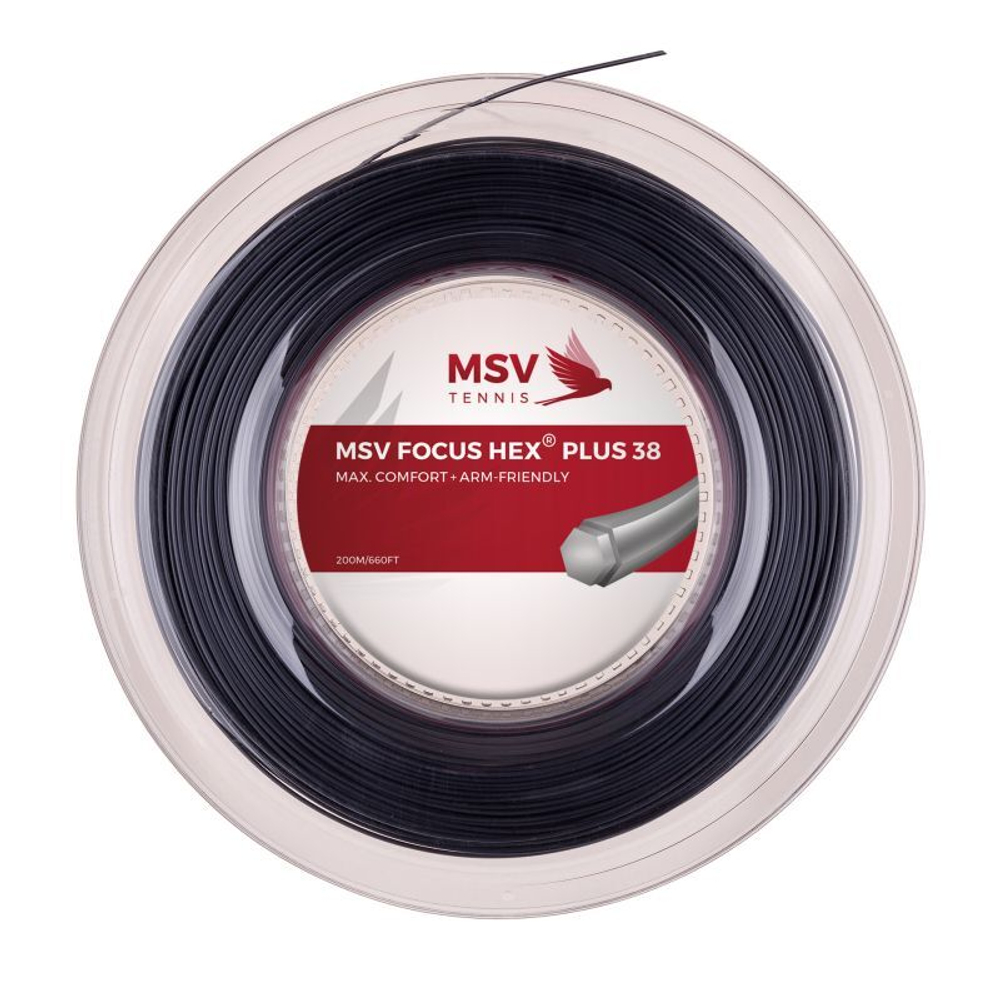 Струны теннисные MSV Focus Hex Plus 38 (200 m) - black