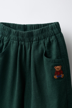 ZARA БРЮКИ BALLOON С ВЫШИВКОЙ, МЯГКИЙ ЗЕЛЕНЫЙ