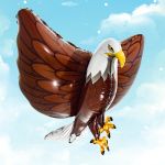 Шар (33"/84 см) Фигура, 3D, Белоголовый орел 1 шт.
