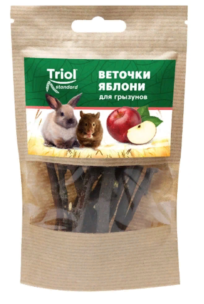 Лакомство Triol Standard для грызунов, веточки яблони, 40 г