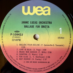 Виниловая пластинка Janne Lucas Orchestra ‎– Ballade For Britta LP