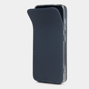 Чехол для Samsung Galaxy S24 из натуральной кожи теленка, синего цвета