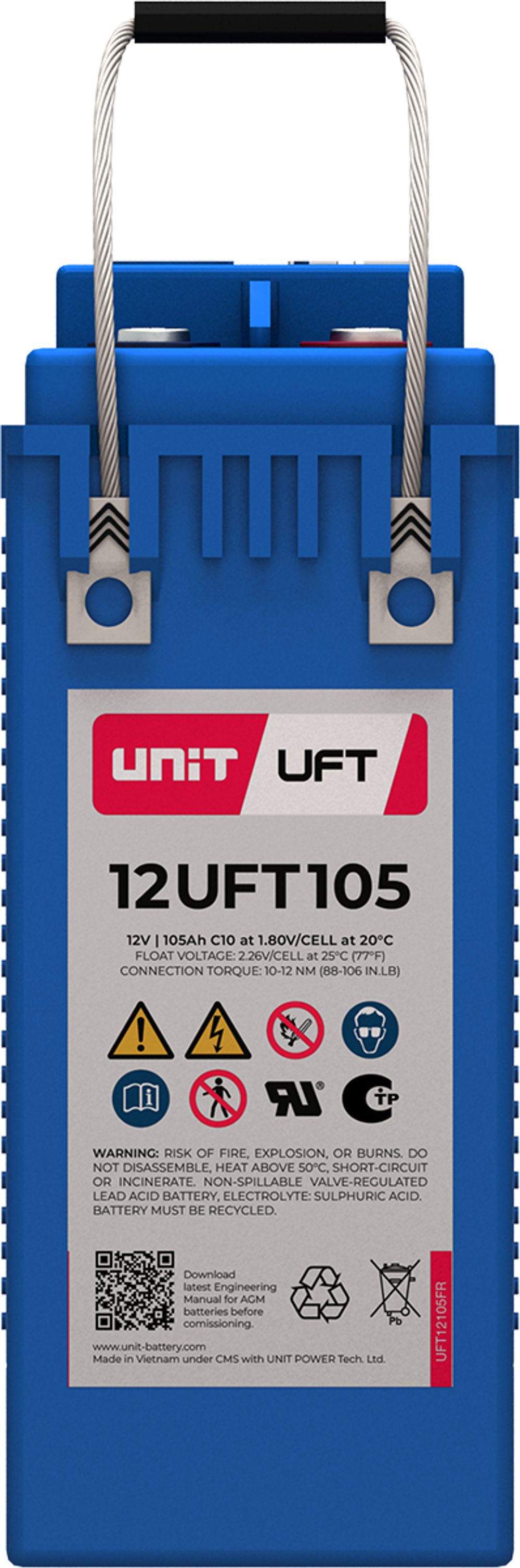 Аккумулятор UNIT 12UFT105 - AGM ( 12В / 105Ач )