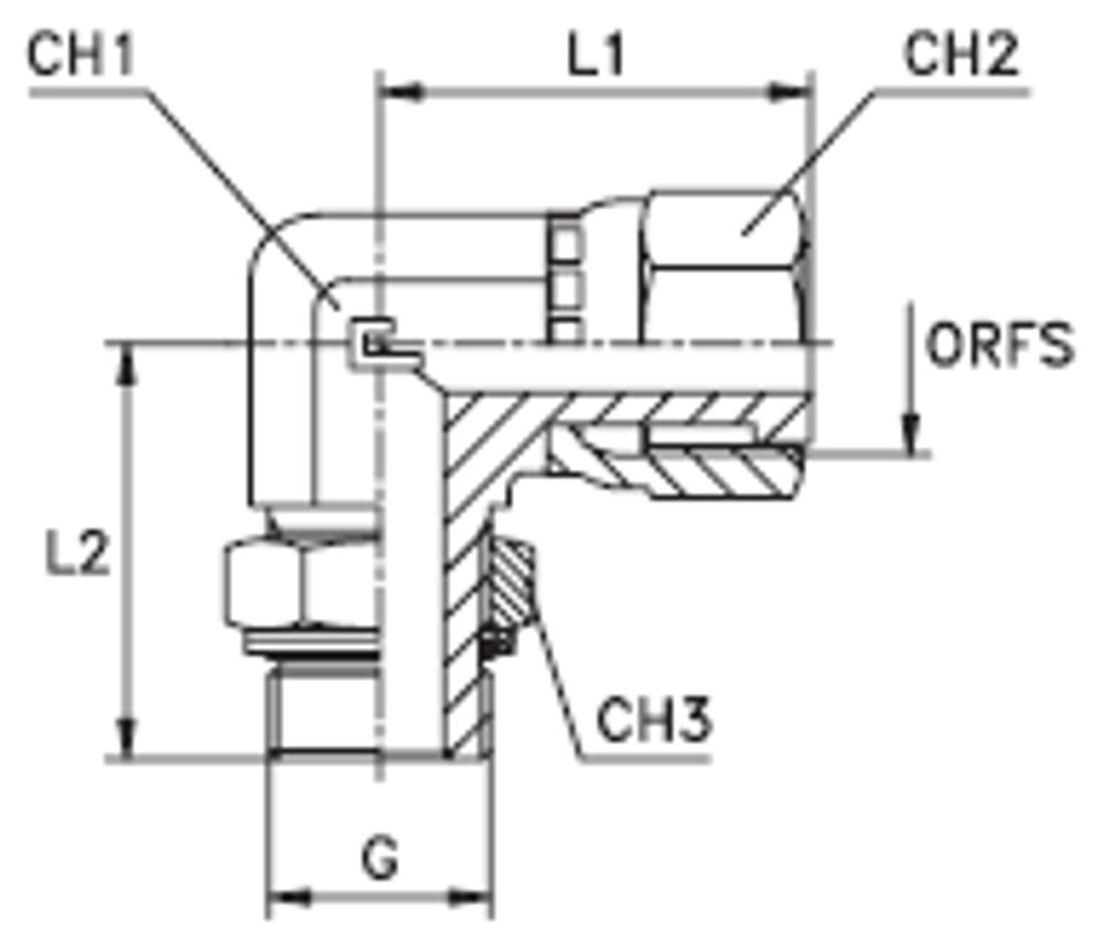 Штуцер ORFS90 9/16 - BSP 1/8 (обжатая гайка)