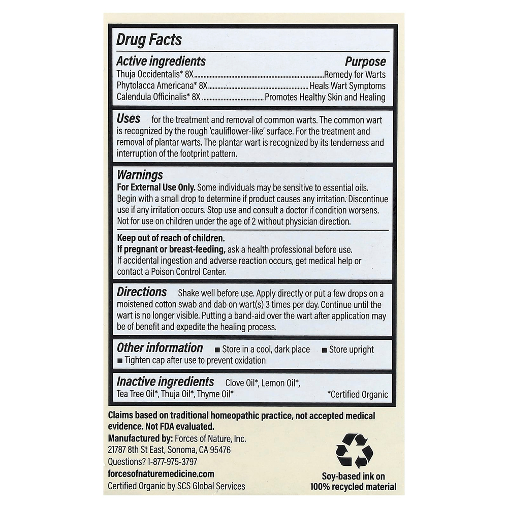 Forces of Nature, Wart Control®, 11 мл (0,37 жидк. унции)