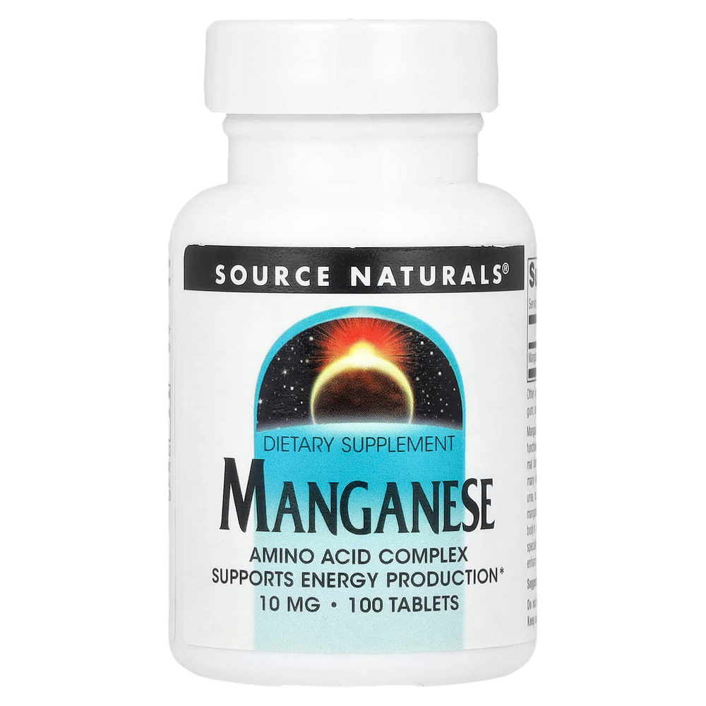 Source Naturals, Марганец, 10 мг, 100 таблеток