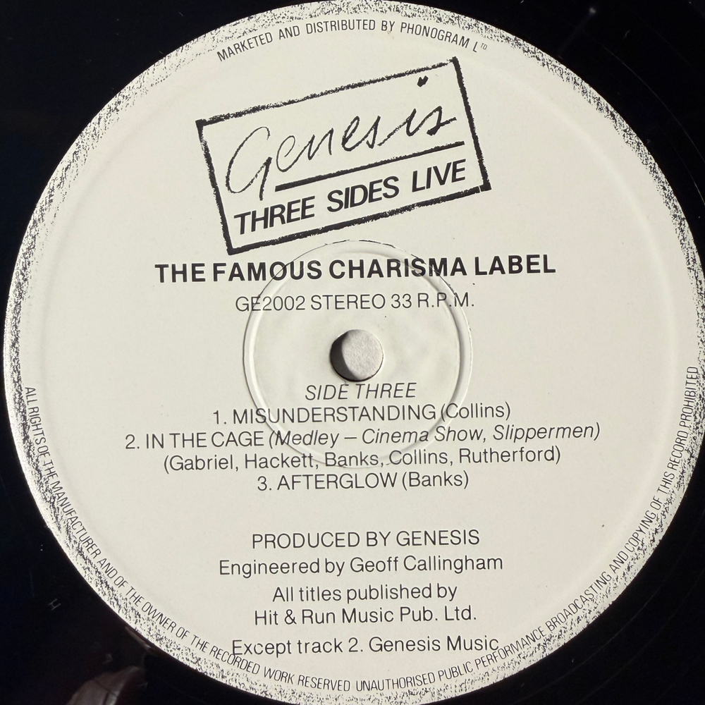 Genesis ‎– Three Sides Live 2LP (Англия 1982г.)