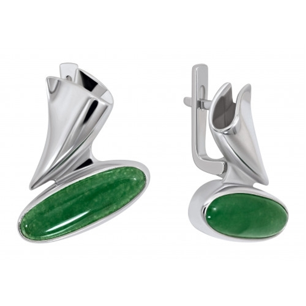 Серьги из серебра 925 пробы с агатом 43561