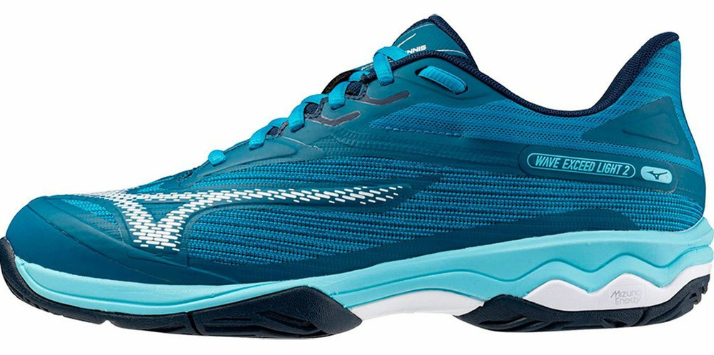 Мужские кроссовки теннисные Mizuno Wave Exceed Light 2 AC - Бирюзовый