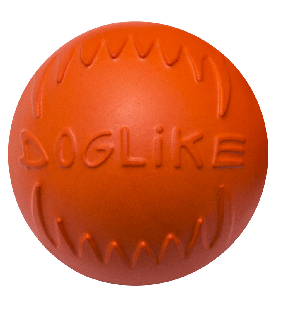 Мяч Doglike оранжевый средний для собак весом 10-20кг. 8,8см