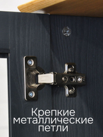 Шкаф-витрина двухдверная Бритта из сосны, с 4 ящиками, 113х32х128 см, серый/антик