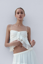 Жатый топ с оборками - H&M