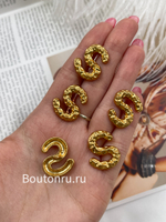 Пуговицы Скиап. "S" мятые матовое золото