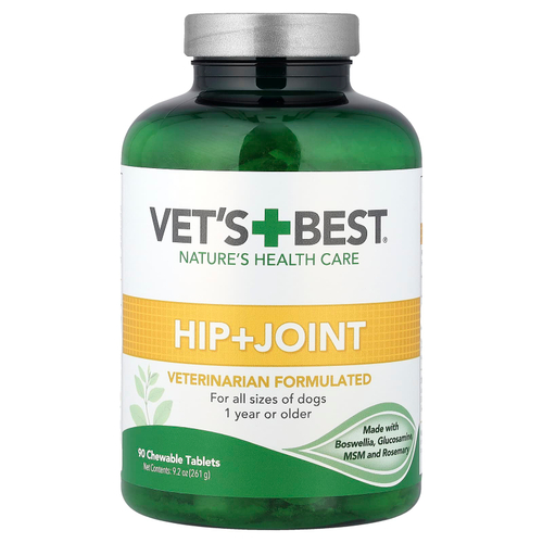 Vet's Best, добавка для бедер и суставов, для всех собак от 1 года, 90 жевательных таблеток, 261 г (9,2 унции)