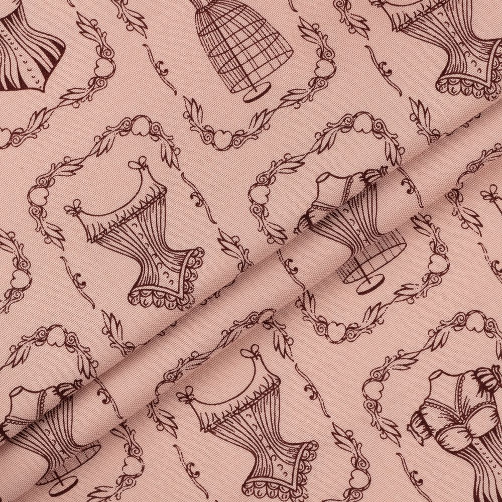 Ткань для пэчворка Peppy Век моды, отрез 50х55 см, 146 г/м², ВМ-17 розовый, Peppy