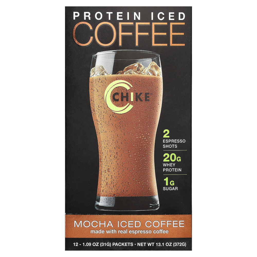 Chike Nutrition, Кофе со льдом с высоким содержанием протеина, мокко, 12 пакетиков, 31 г (1,09 унции)