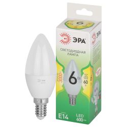 Лампа светодиодная ЭРА GREEN LINE LED B35-6W-830-E14 GL 6Вт свеча теплый свет E14 | Лампы cветодиодные Свеча (B/C)