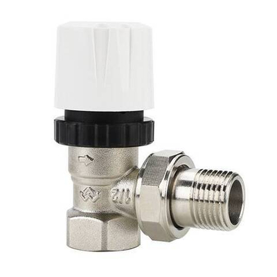 Клапан термостатический угловой Varmega VM104 - 3/4" (ВР/НР-американка, PN10, Tmax 110°C)