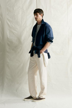 ZARA ДЖИНСЫ STRAIGHT RELAXED FIT ИЗ ХЛОПКА И КОНОПЛИ, ЭКРЮ