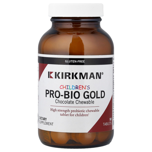 Kirkman Labs, Pro-Bio Gold для детей, жевательные таблетки, шоколад, 90 таблеток