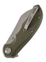 Нож складной GhostBlade Banshee, сталь D2, 58-62 HRC, Sheepfoot, рукоять G10 оливковая, замок Liner lock, флиппер, 128 г