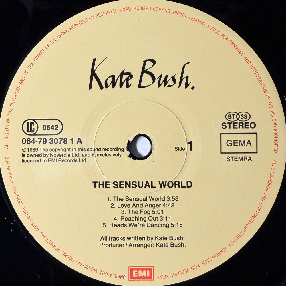 Kate Bush ‎– The Sensual World (Европа 1989г.)