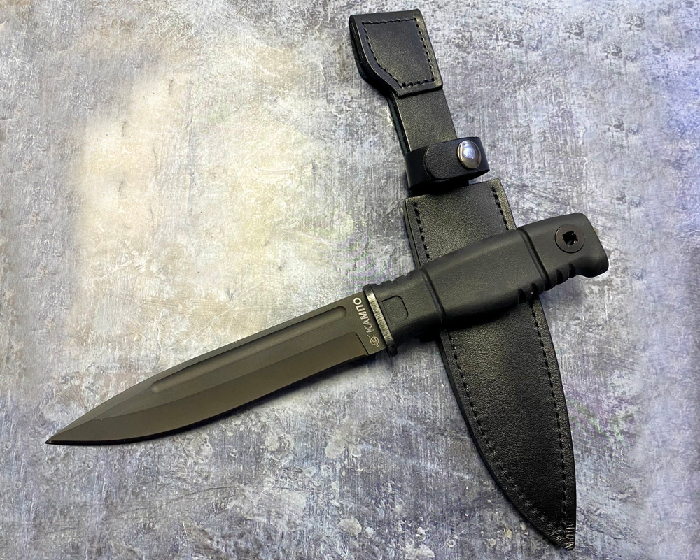 Нож Ратник 6x9, гражданская версия, с кожаными ножнами