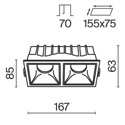 Встраиваемый светильник Technical DL043-02-15W3K-SQ-WB