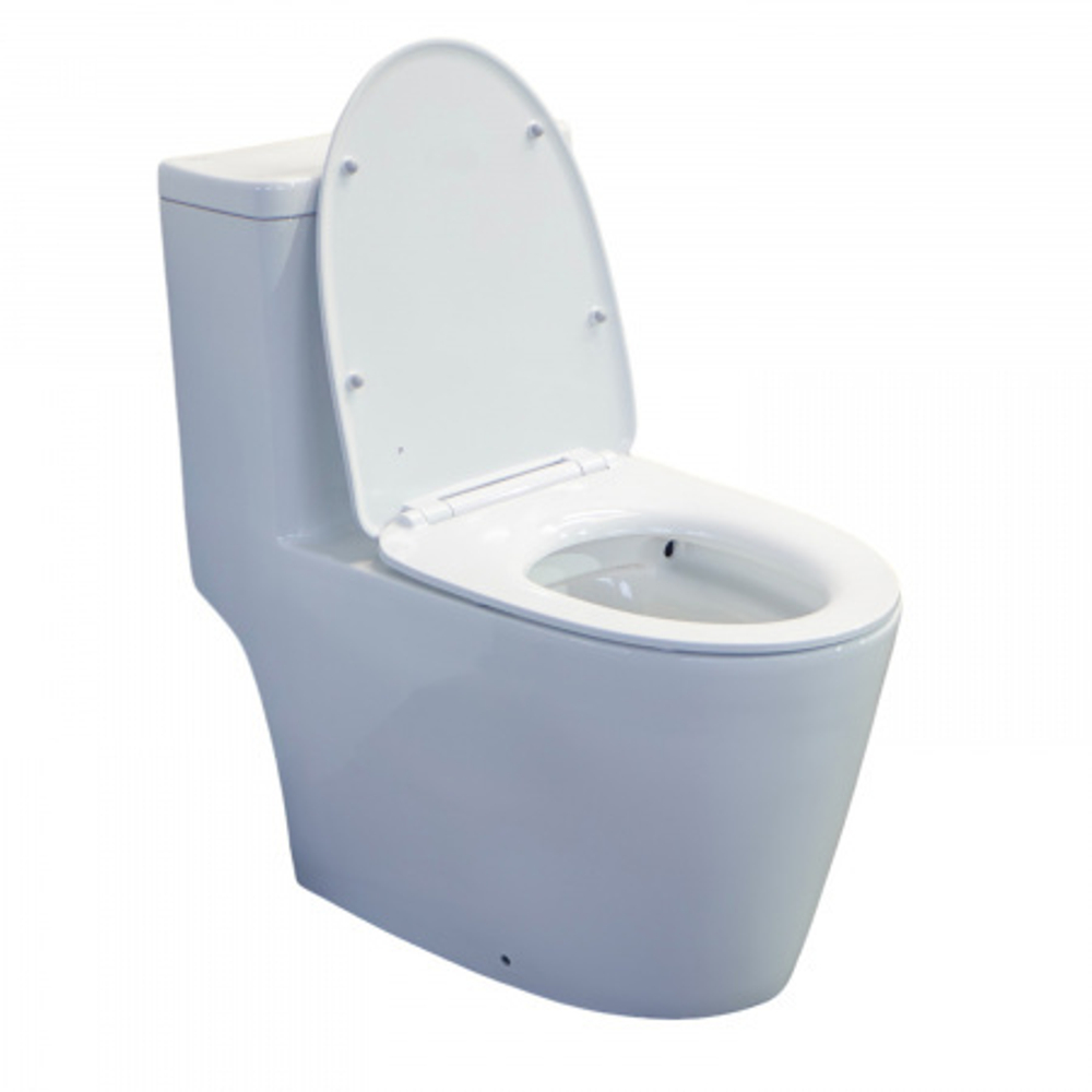 Унитаз моноблок Comforty CF3C6327P, горизонтальный выпуск, сиденье дюропласт с микролифтом тонкое, двухрежимный
