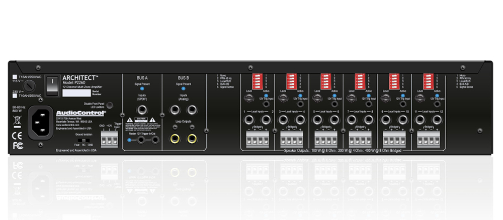 AudioControl Architect P2260 — 12-канальный мультизональный усилитель повышенной мощности