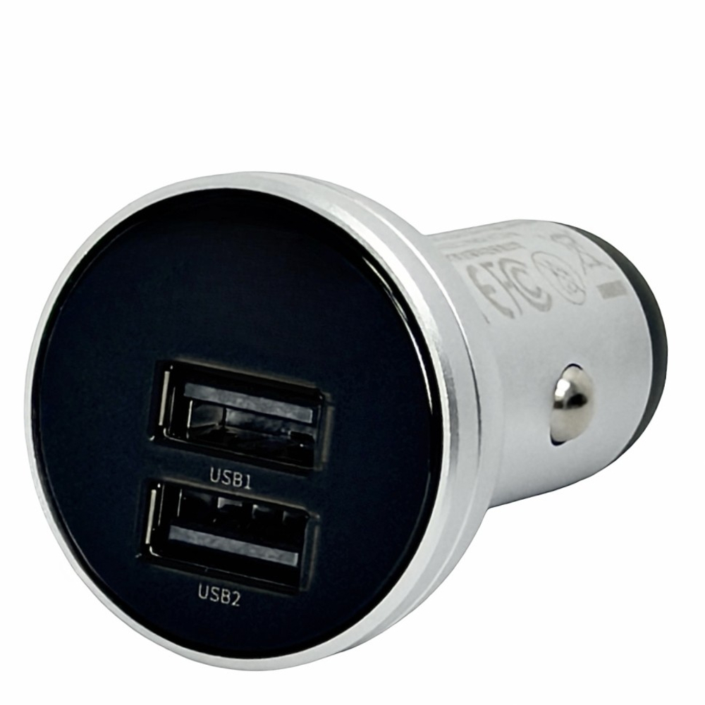 Автомобильное заряд. устр. Baseus Digital Display 2USB 4.8A 24W (CCBX-0S) серебристое