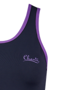 Майка гимнастическая Daniela Black/Purple, полиамид, детский