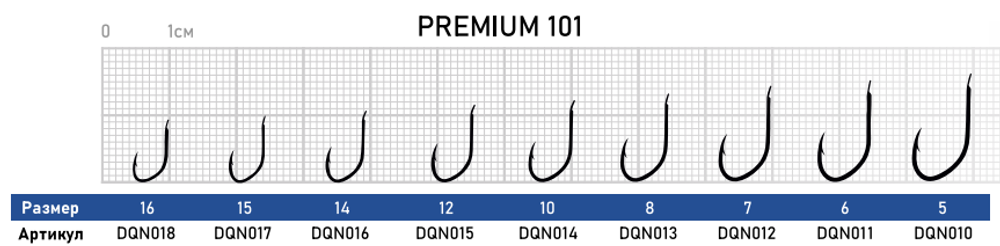 Крючок Dunaev Premium 101 # 5 (упак. 10 шт)